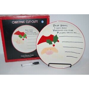 Dear Santa Cookie Plate Customizable For Christmas Cookies Original Box & Marker